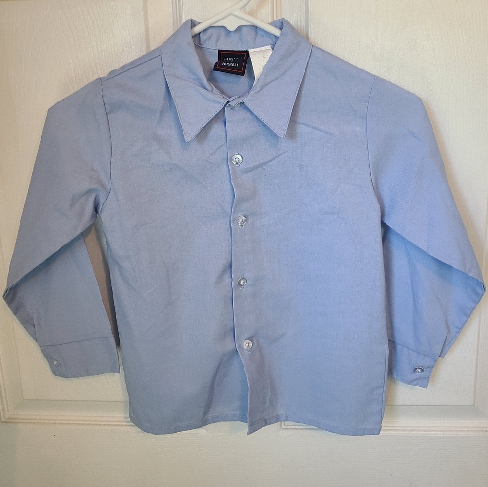 (1558) Hudson Ferrell Boy's Long Sleeve Dress Shirt,  Size: 6 Color: Blue